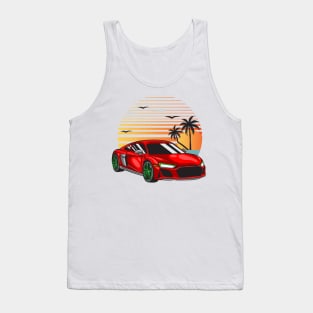 Red R8 on beach Tank Top